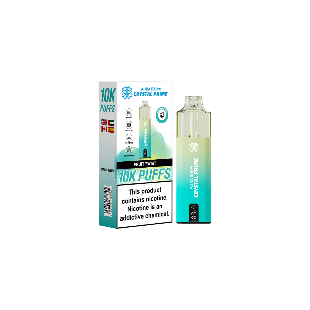Crystal Prime 10000 Box of 5 Prefilled Vape Kit | Aura Bar