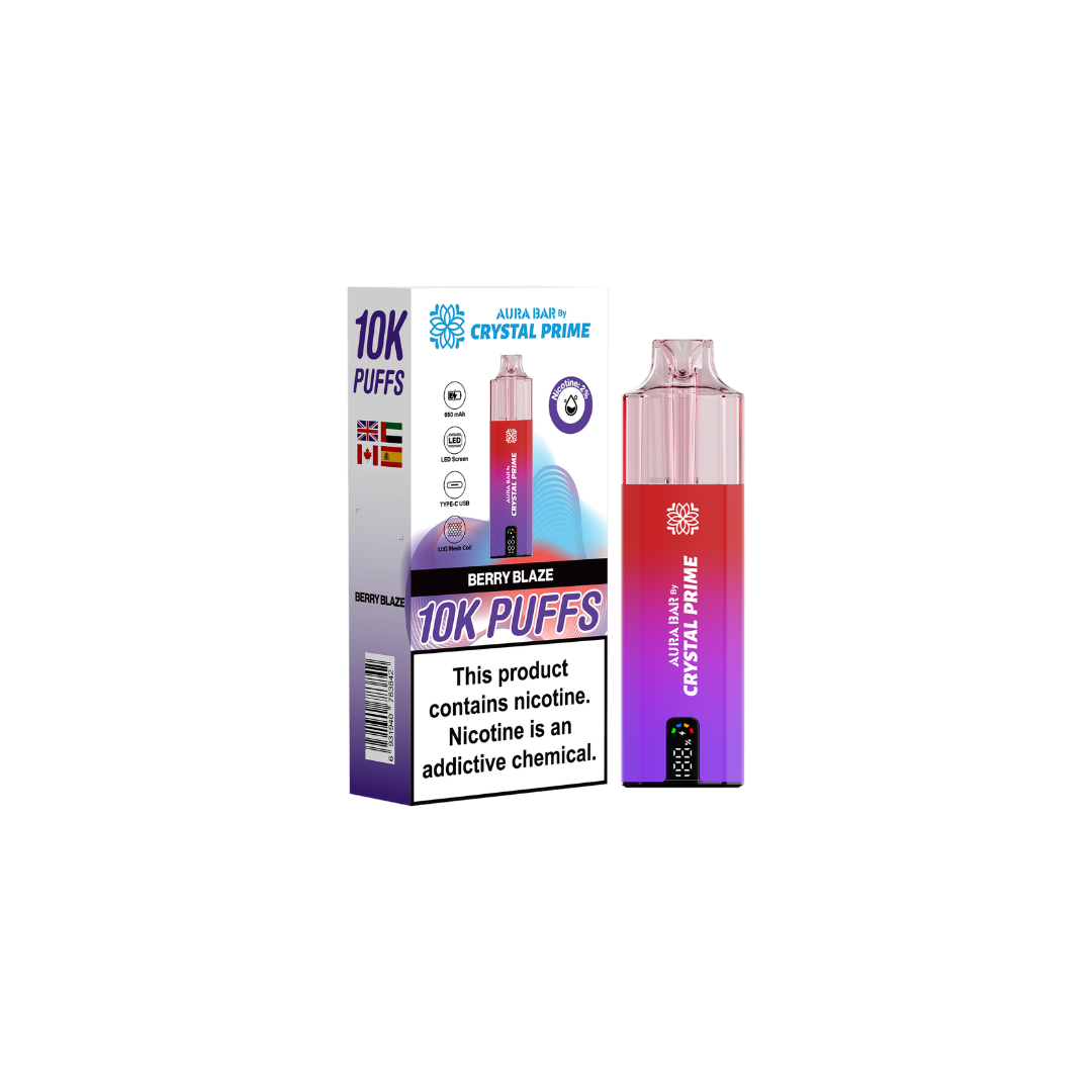 Crystal Prime 10000 Box of 5 Prefilled Vape Kit | Aura Bar