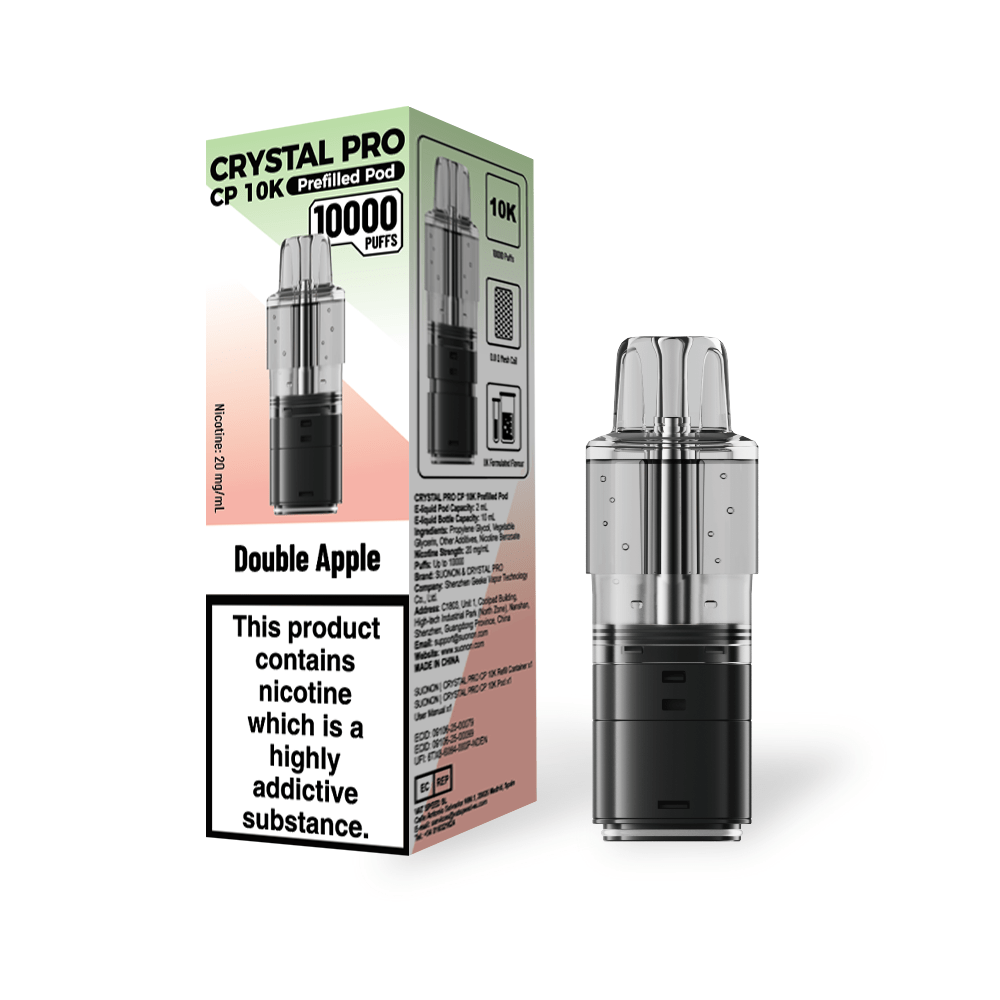 Crystal Pro CP 10k Replacement Pods Box of 5 Double Apple