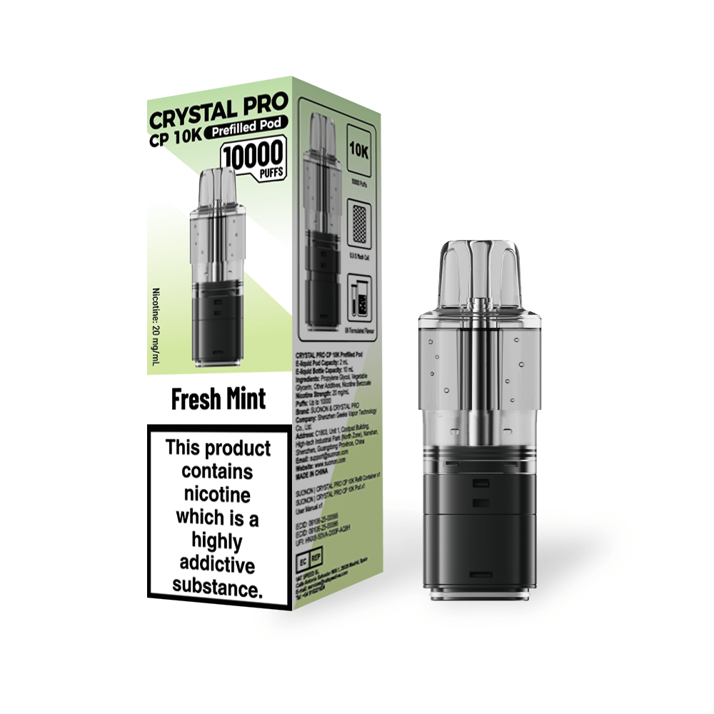Crystal Pro CP 10k Replacement Pods Box of 5 Fresh Mint