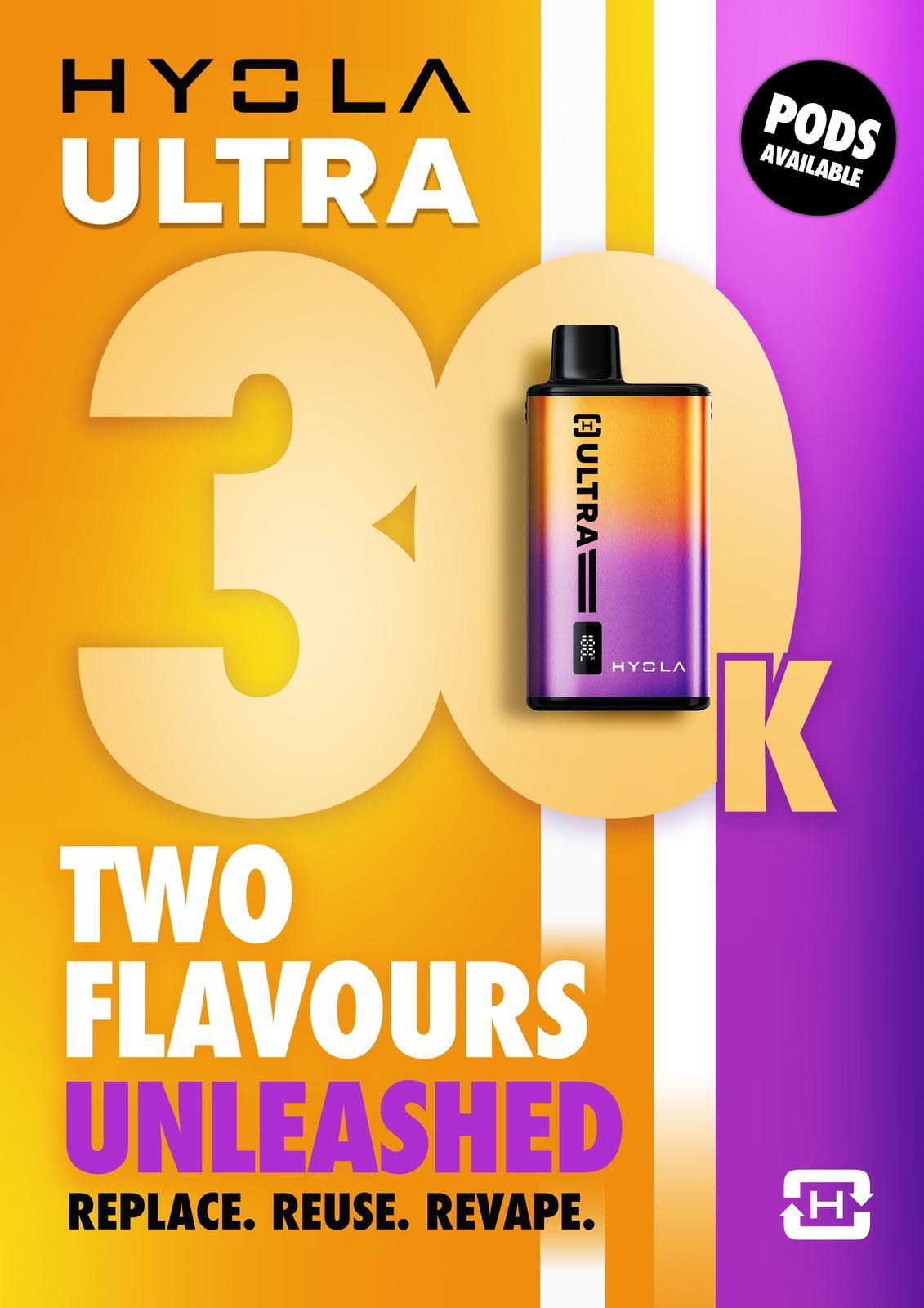 Hyola Ultra 30k Prefilled Pod Vape Kit Pack of 5 Yellow Edition