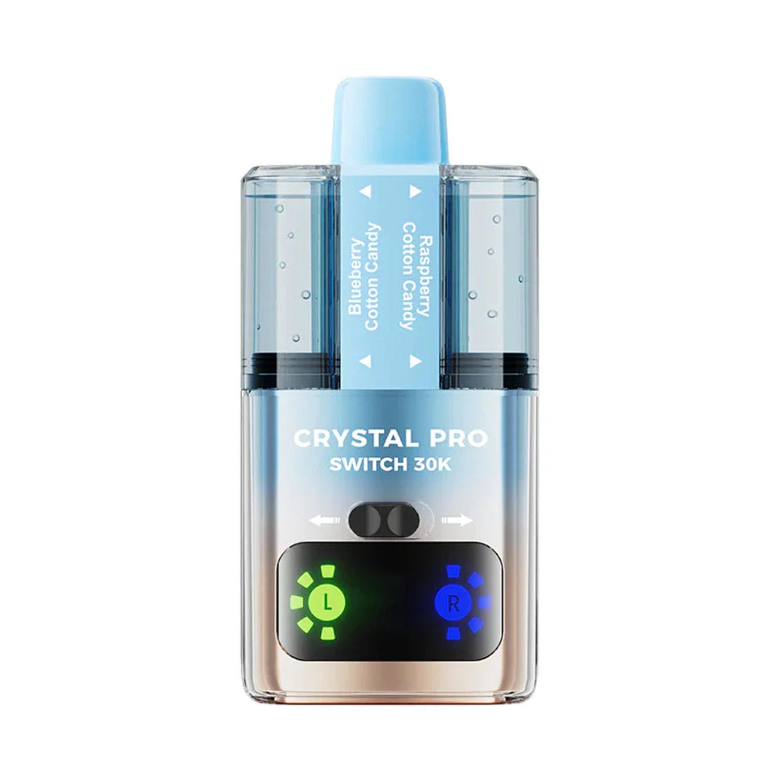 Crystal Pro Switch 30K Puffs Prefilled Pod Kit Box of 5, Raspberry Cotton Candy, Bluberry Cotton Candy Flavour