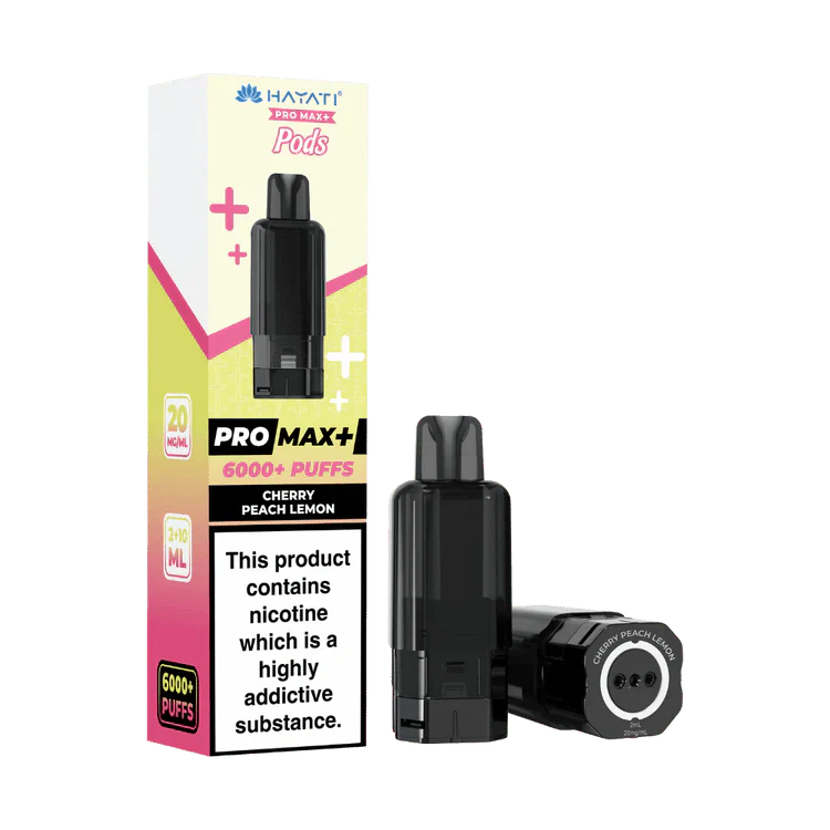 Hayati Pro Max Plus 6000 Prefilled Pods Box of 5 Cherry Peach Lemon