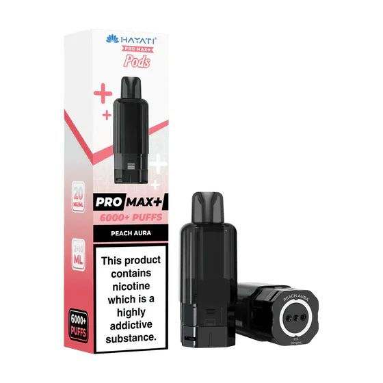 Hayati Pro Max Plus 6000 Prefilled Pods Box of 5 Peach Aura