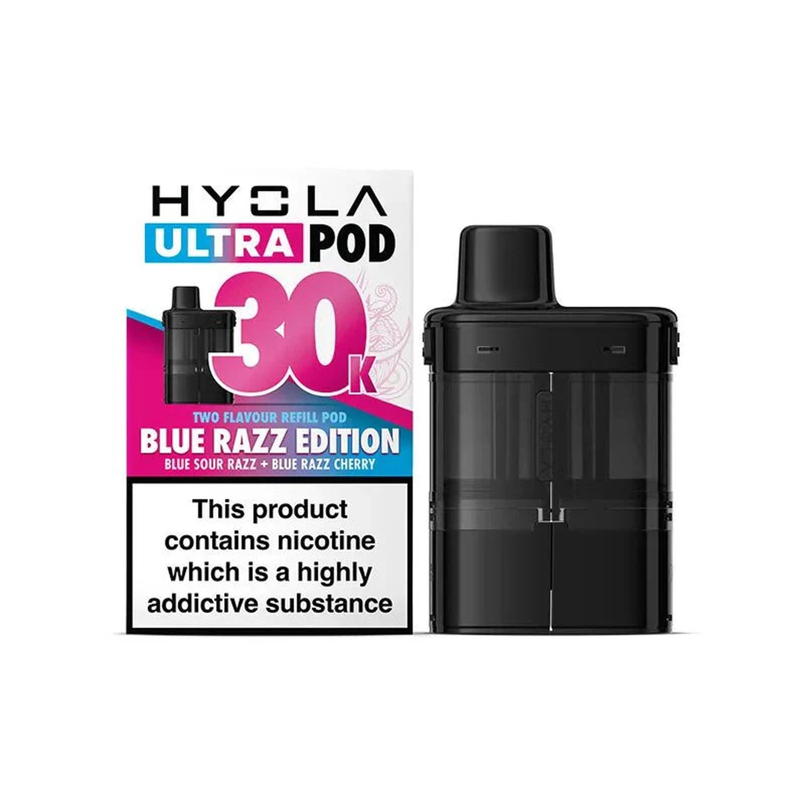 Hyola Ultra 30k Prefilled Pods Pack of 5, Blue Sour Razz, Blue Razz Cherry Flavour