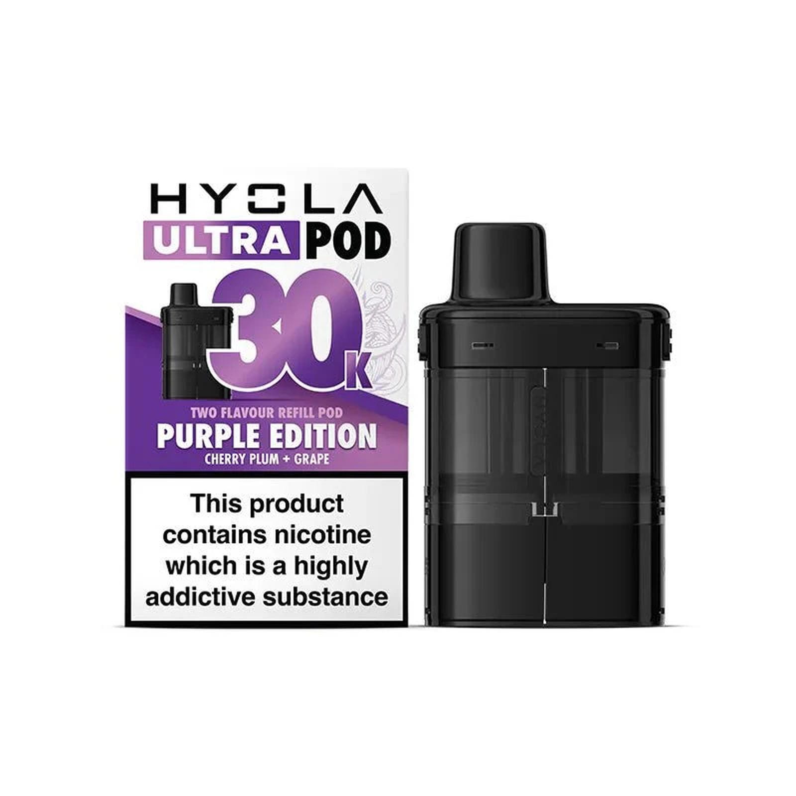 Hyola Ultra 30k Prefilled Pods Pack of 5, Cherry Plum, Grape Flavour