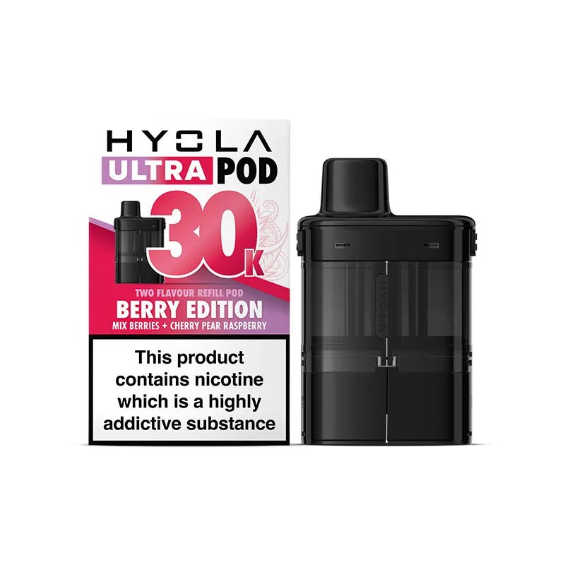 Hyola Ultra 30k Prefilled Pods Pack of 5, Mix Berries, Cherry Pear Raspberry Flavour
