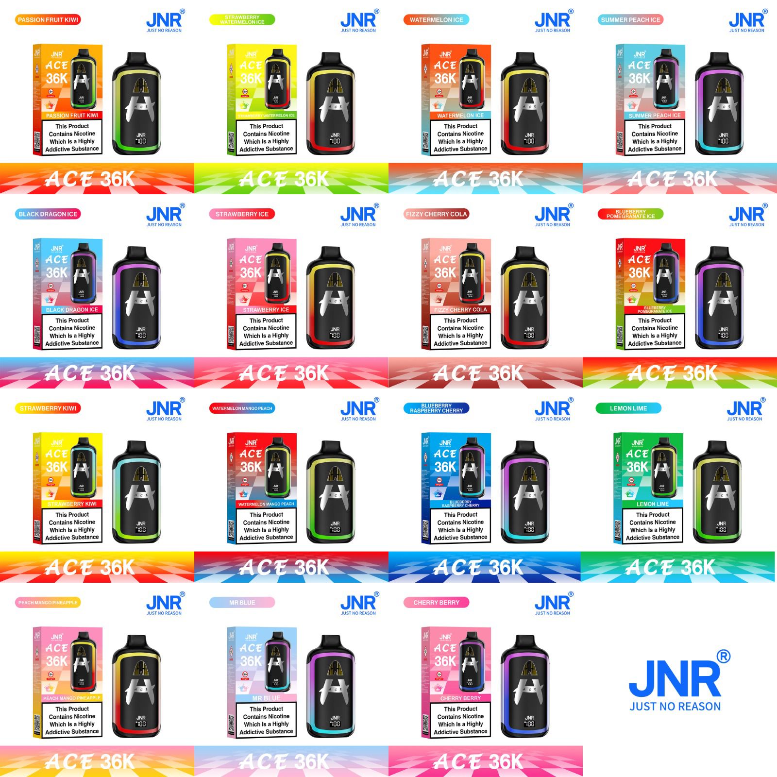 JNR ACE 36k Prefilled Vape Kit Pack of 5 - Wholesale Price !