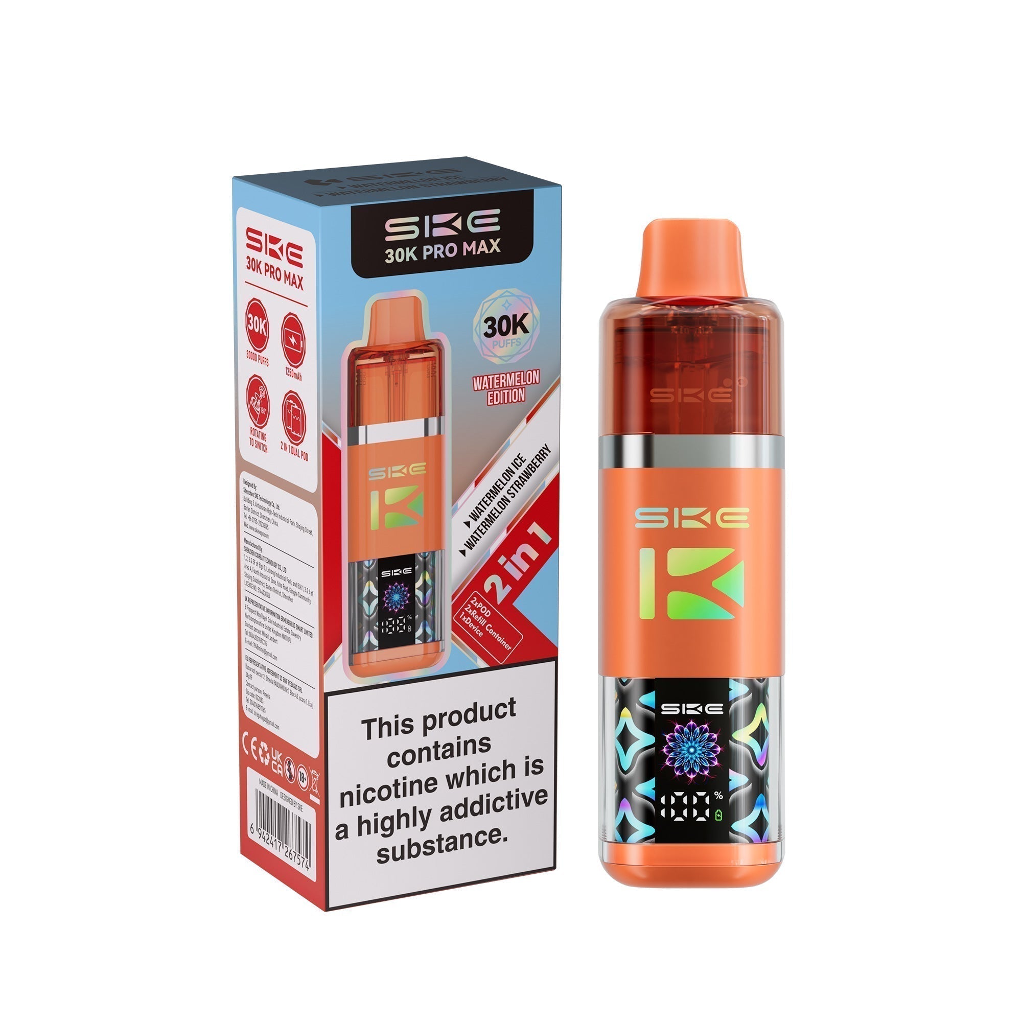 SKE 30k Pro Max Prefilled Vape Kit Box of 5 Watermelon Edition