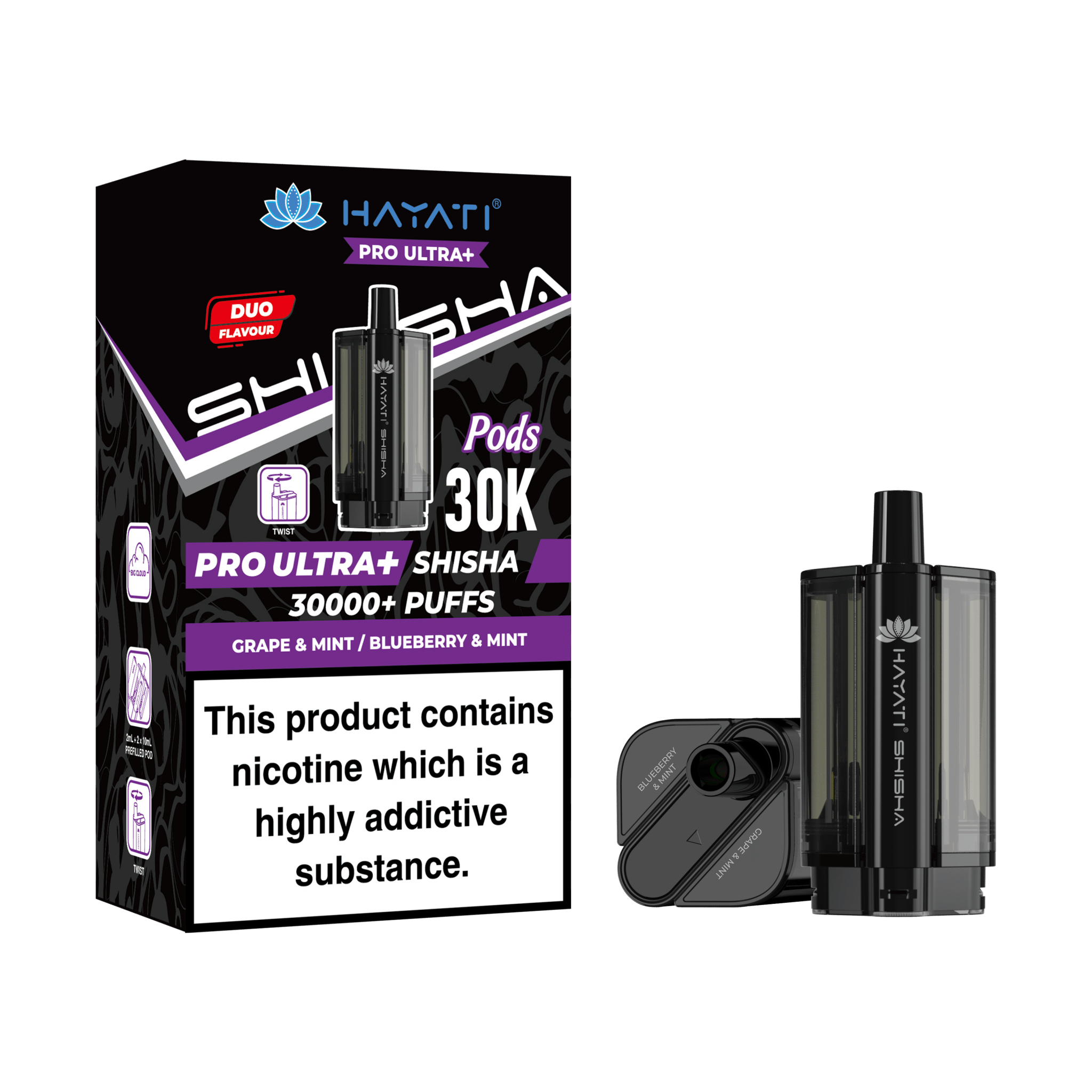 Hayati Pro Ultra Plus Shisha 30k Prefilled Pods Box of 5 - Hayati Pro Ultra Plus Shisha 30k Prefilled Pods Box of 5 - Direct Vape Wholesale