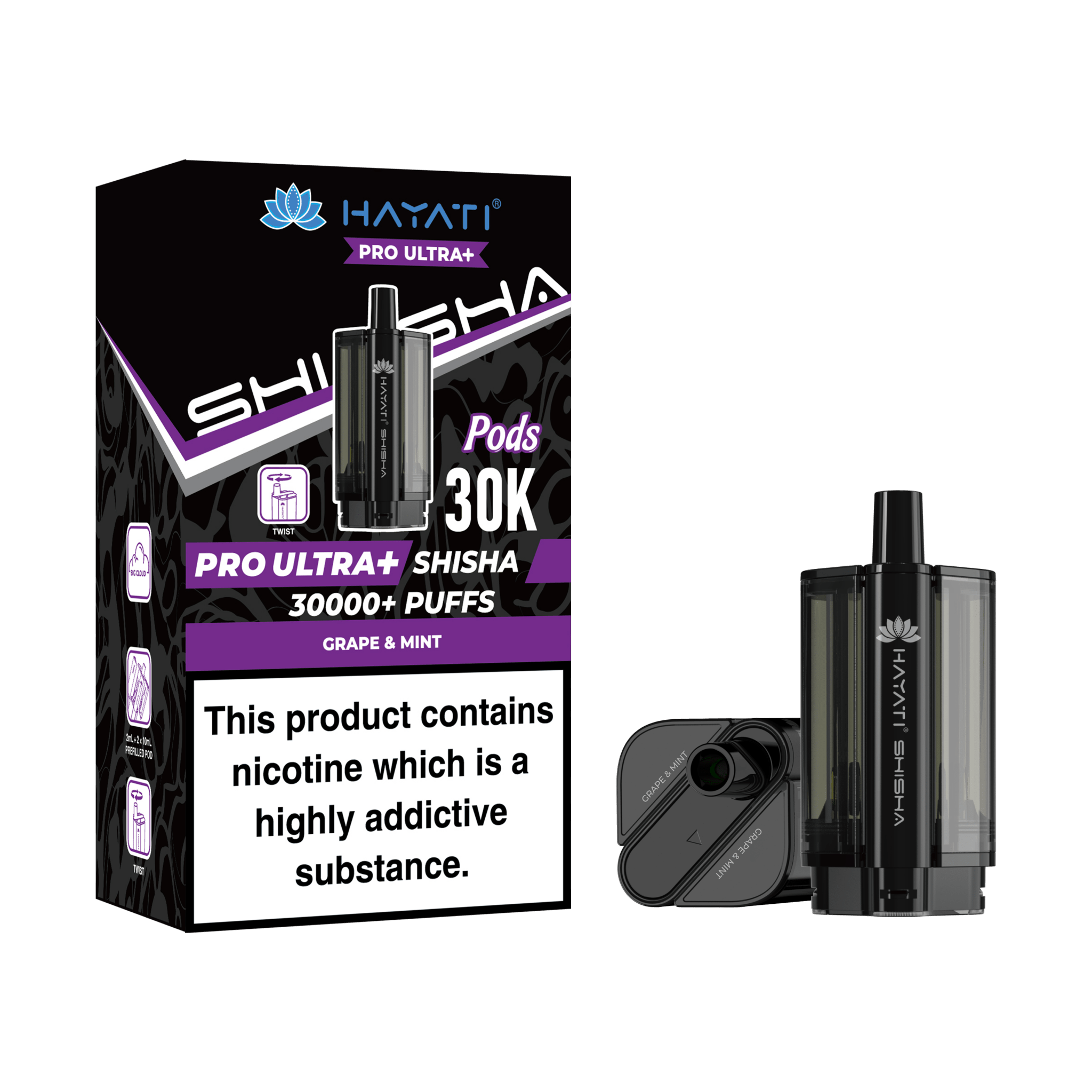 Hayati Pro Ultra Plus Shisha 30k Prefilled Pods Box of 5 - Hayati Pro Ultra Plus Shisha 30k Prefilled Pods Box of 5 - Direct Vape Wholesale