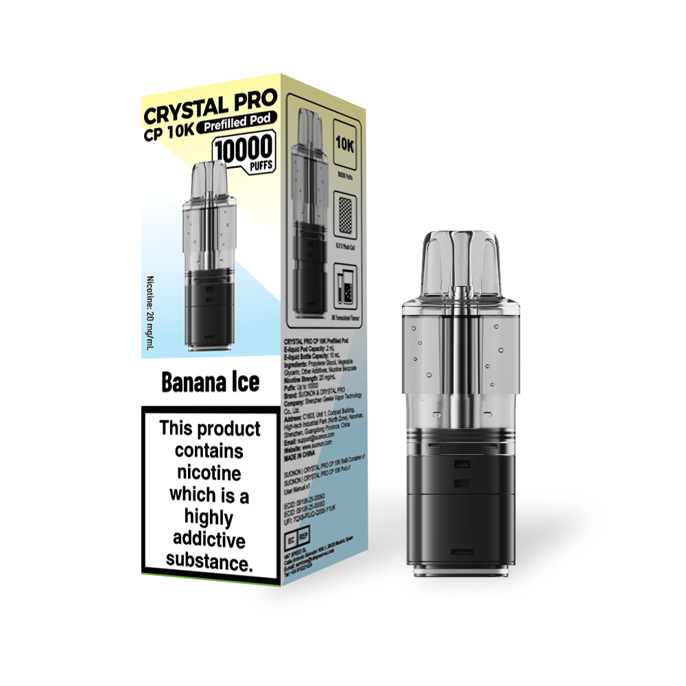 Crystal Pro CP 10k Replacement Pods Box of 5 Banana Ice