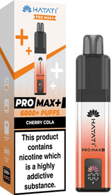 Hayati Pro Max Plus 6000 Vape Box of 5, Cherry Cola Flavour