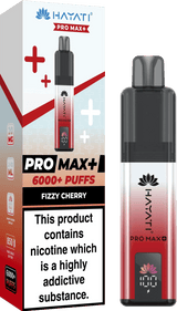 Hayati Pro Max Plus 6000 Vape Box of 5, Fizzy Cherry Flavour