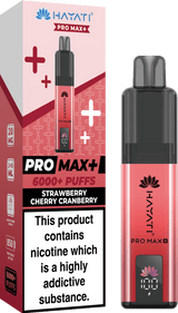 Hayati Pro Max Plus 6000 Vape Box of 5,Strawberry Cherry Cranberry Flavour